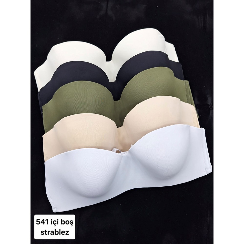 F.K 541 Straplez Balenli Desteksiz Sütyen 80-95 (6 Li) - Ten - 80-95