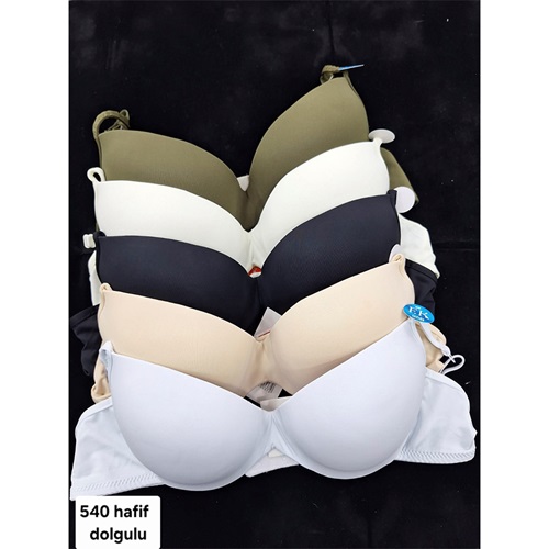 F.K 540 Bayan Desteksiz Süngerli Balensiz Sütyen 80-95 (6 Li) - Ekru - 80-95