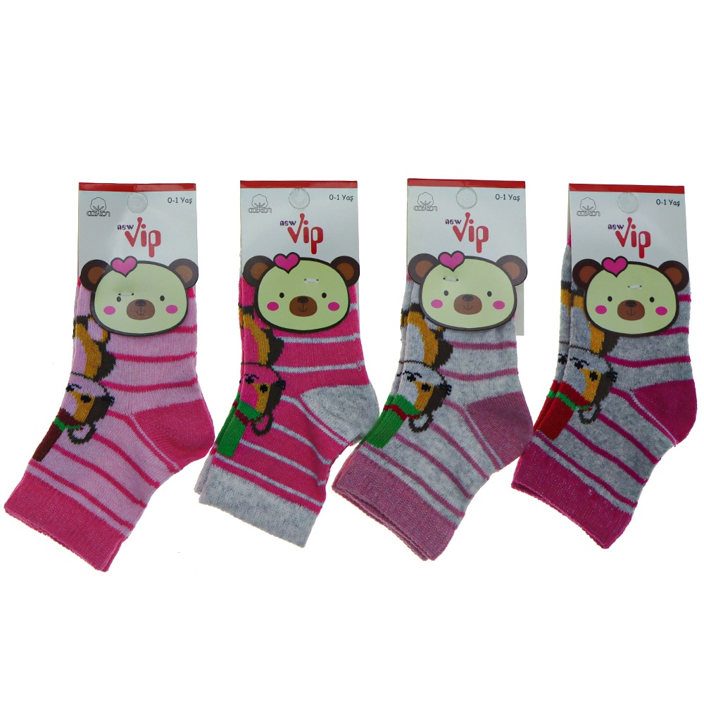 Vip 101 Desenli Mevsimlik Kız Bebe Soket Çorap