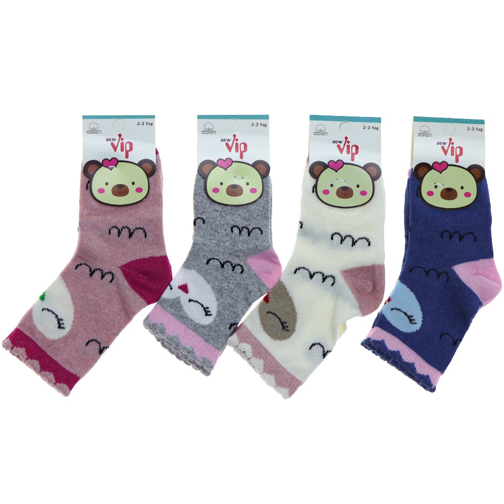 Vip 101 Desenli Mevsimlik Kız Bebe Soket Çorap