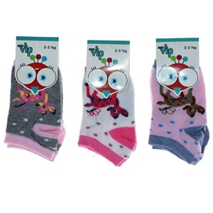 Vip 103 Desenli Mevsimlik Kız Bebe Patik Çorap - Karışık Renk - 0-1 YAŞ