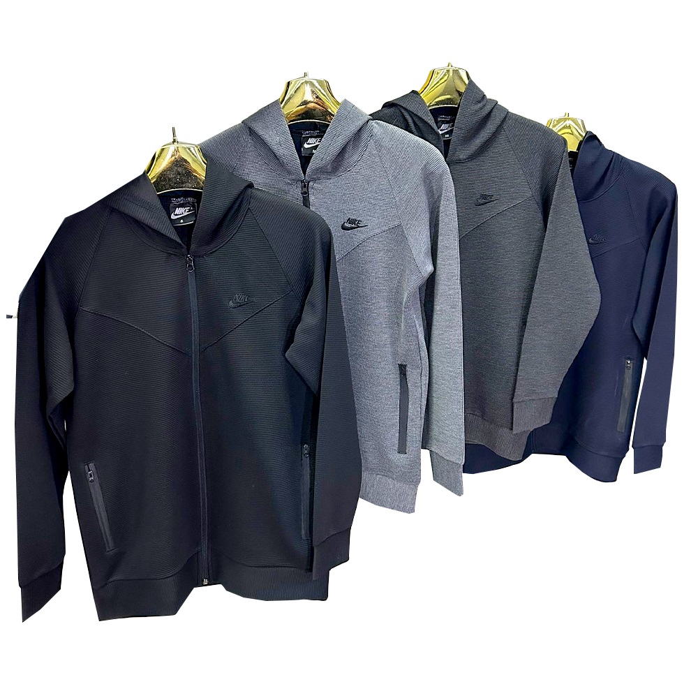 Srt PV444 Erkek Polyviskon Nıke Nakışlı Kapşonlu Sweat Ceket S-2XL