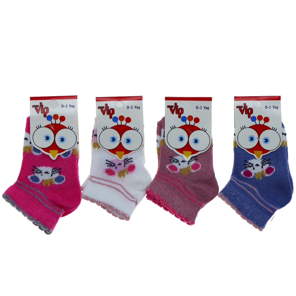Vip 103 Desenli Mevsimlik Kız Bebe Patik Çorap