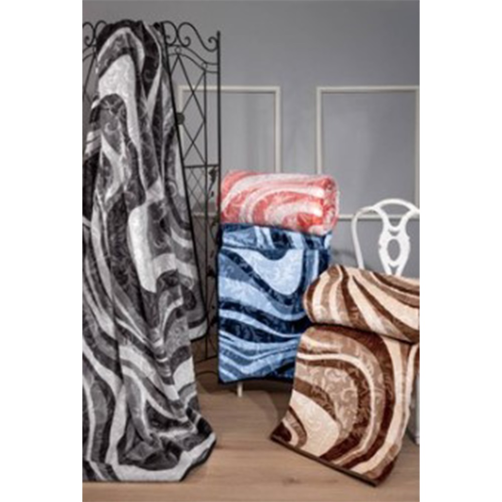 Mink Multıcolor Çift Kişilik Welsoflu Battaniye 220x240 Cm - Karışık Renk - 220X240 CM - 39710-Karışık Renk -220X240 CM