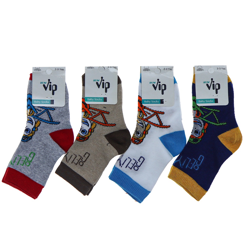 Vip 101 Desenli Mevsimlik Erkek Bebe Soket Çorap