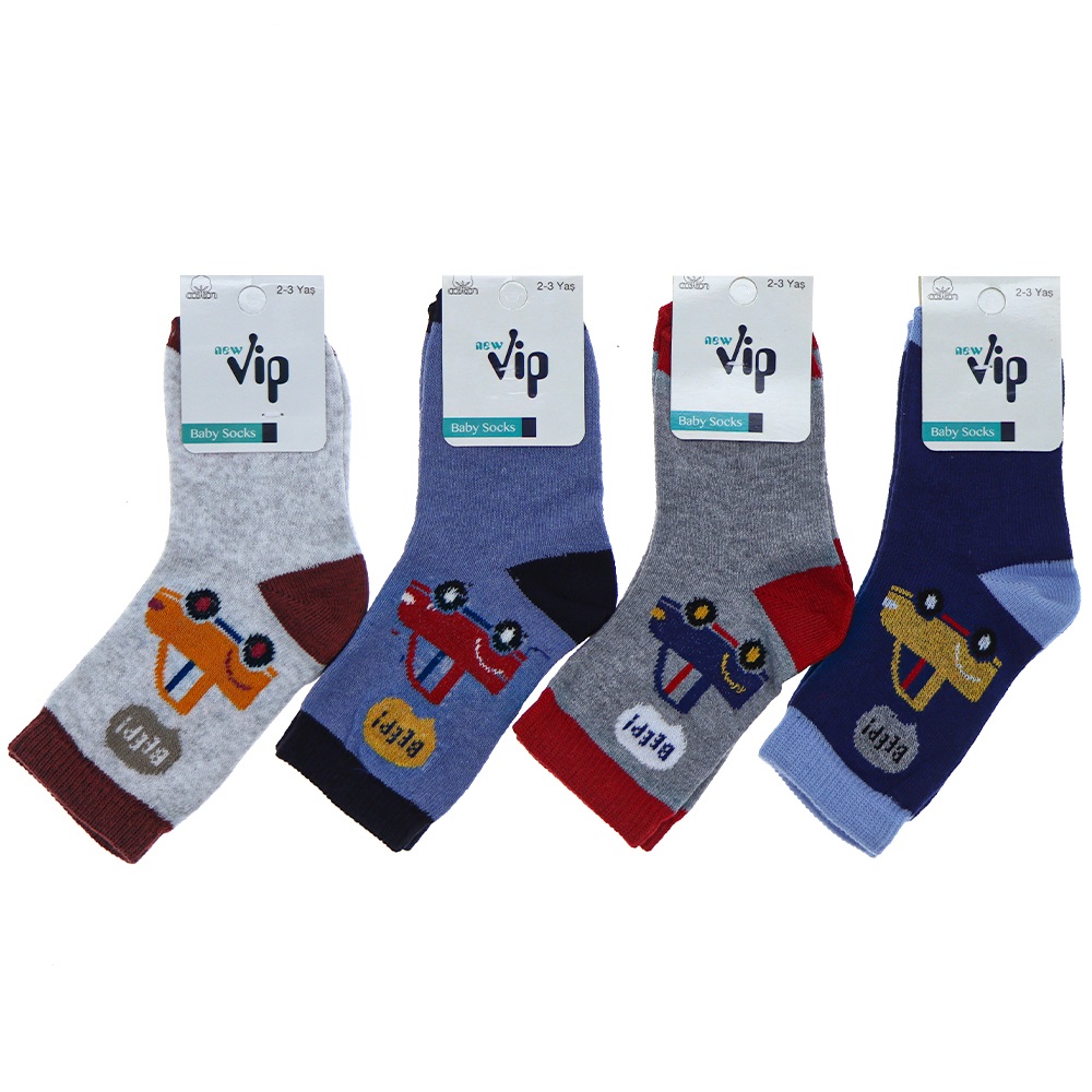 Vip 101 Desenli Mevsimlik Erkek Bebe Soket Çorap