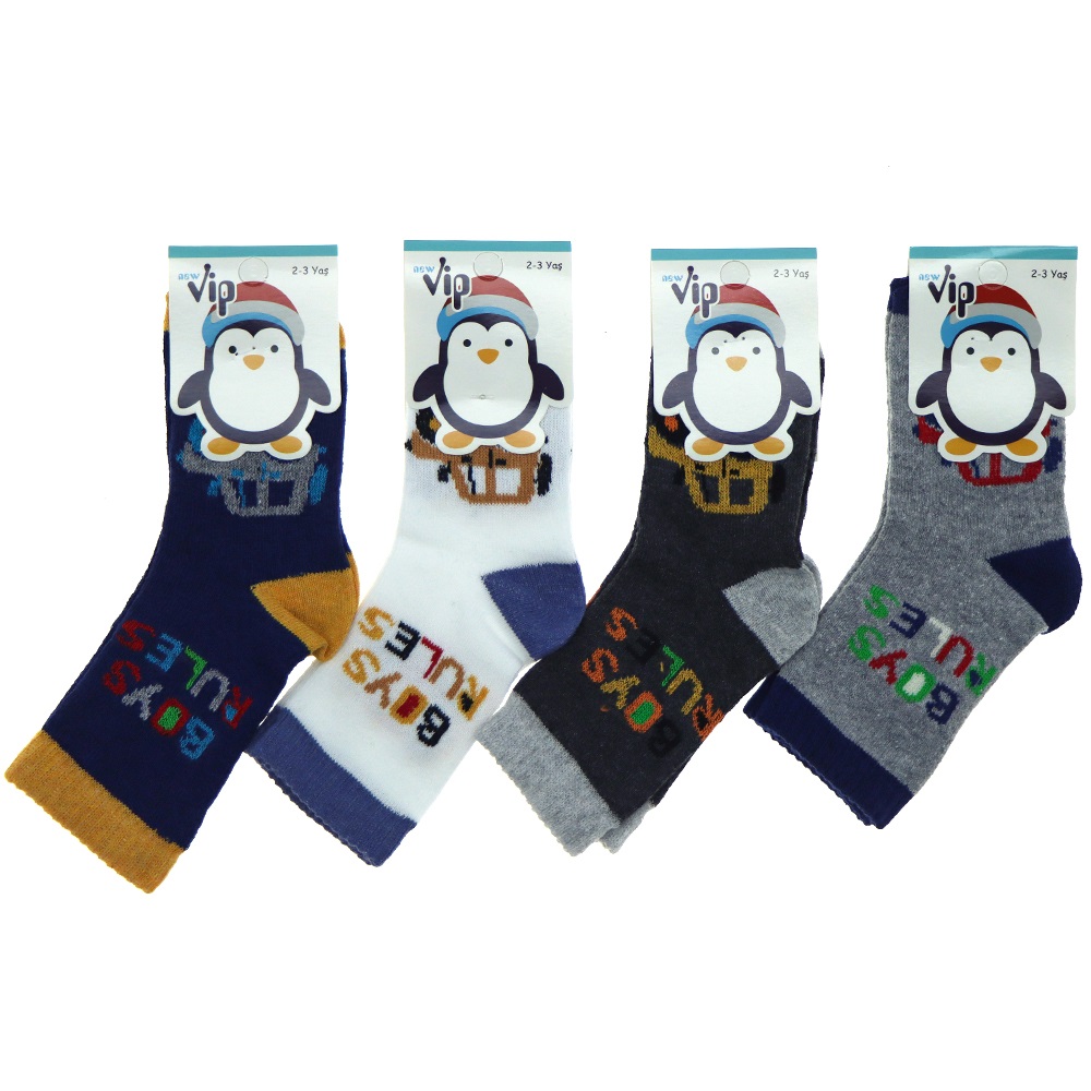 Vip 101 Desenli Mevsimlik Erkek Bebe Soket Çorap