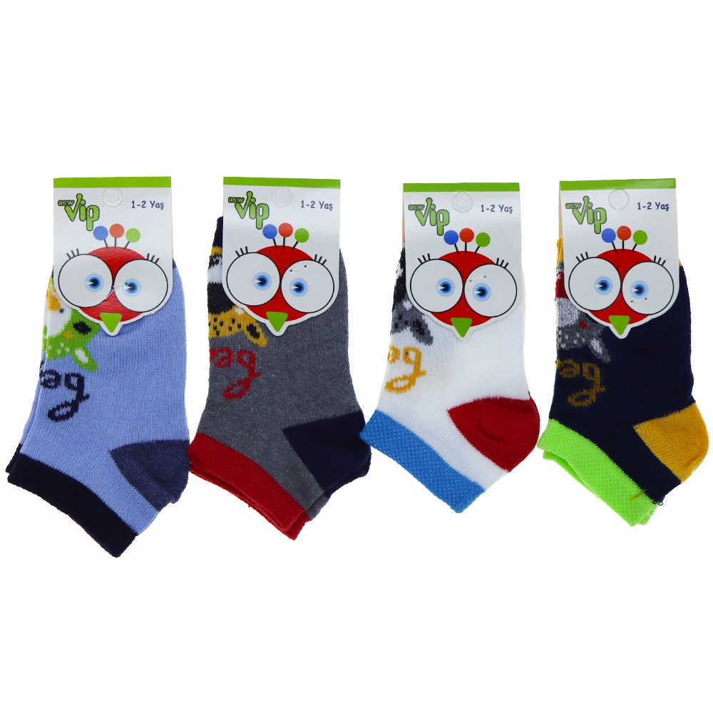 Vip 103 Desenli Mevsimlik Erkek Bebe Patik Çorap