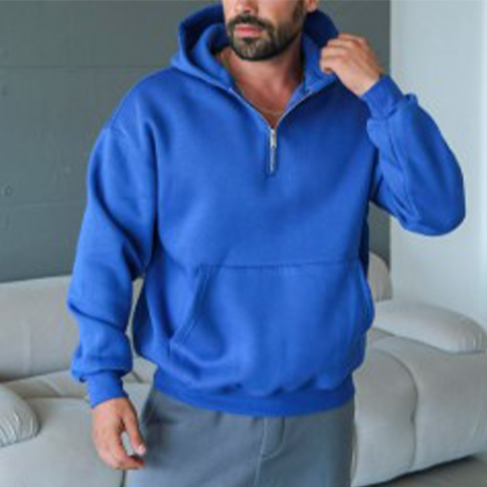 Carella Lıfe 2025 Erkek Kompak 3 iplik Yarım Fermuarlı Kapşonlu Sweat S-2XL(5 Li)