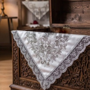 Kasso Home Krc2330 Saten Fransız Köşe Nakışlı Bohça - Karışık Renk - ASORTİ