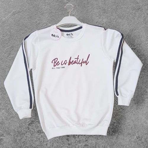 Alfa Kids 1227 Kız Çocuk 2 İp Be İs Beatiful Baskılı Sıfır Yaka Sweat 5-8 Yaş - Karışık Renk - 5-8 YAŞ - 39747-Karışık Renk -5-8 YAŞ