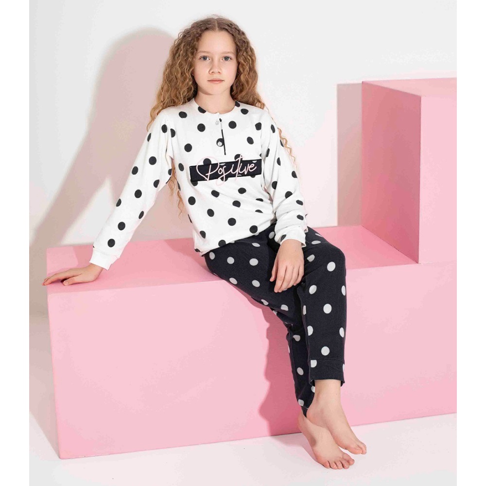 Tarık 3106 Kız Çocuk Ges Termal Positive Nakışlı Pijama Takımı 10-15 Yaş