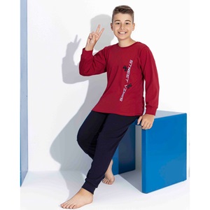Tarık 4137 Erkek Çocuk İnterlok Sevimli Ayıcık Baskılı Pijama Takımı 3-6 Yaş