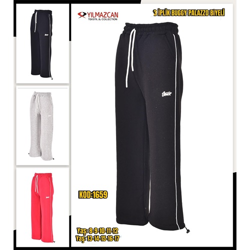 Yılmazcan Çe-1659-2 Kız Çocuk 3 İp Baggy Stwd Enjeksiyon Baskılı Palazzo Eşofman Alt 13-17 Yaş - Karışık Renk - 13-17 YAŞ