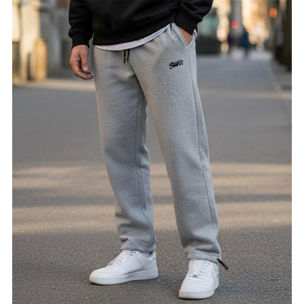 BLR 19909 Erkek 3 İp Bagy Stwd Nakışlı Flato Fermuarlı Paça Stoperli Eşofman Alt S-2XL