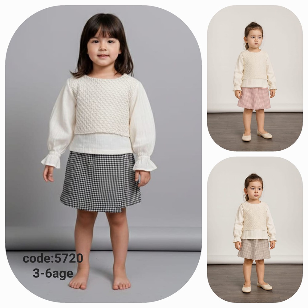 Lupita M26-5720 Kız Çocuk Müslüm Şort Eteklı Takım 2-5 Yaş