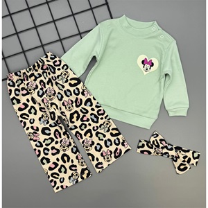 Ceylan Bebe 0024 Kız Bebe Penye Sevimli Minnie Mouse Baskılı Saç Bandalı Takım 9-24 Ay - Karışık Renk - 9-24 AY