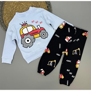 Ceylan Bebe 0009 Erkek Bebe Penye Traktör Baskılı Takım 9-18 Ay