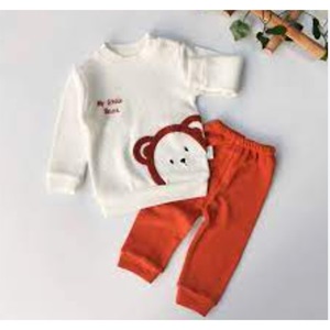 Ceylan Bebe 0009 Bebe Waffle Sevimli Ayıcık Nakışlı Takım 9-18 Ay