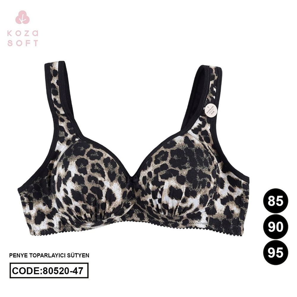 Koza 80520-47 Bayan Penye Desenli Toparlayıcı Sütyen 80-95 - Leopar - 80-85-90-95 - 40120-Leopar-80-85-90-95