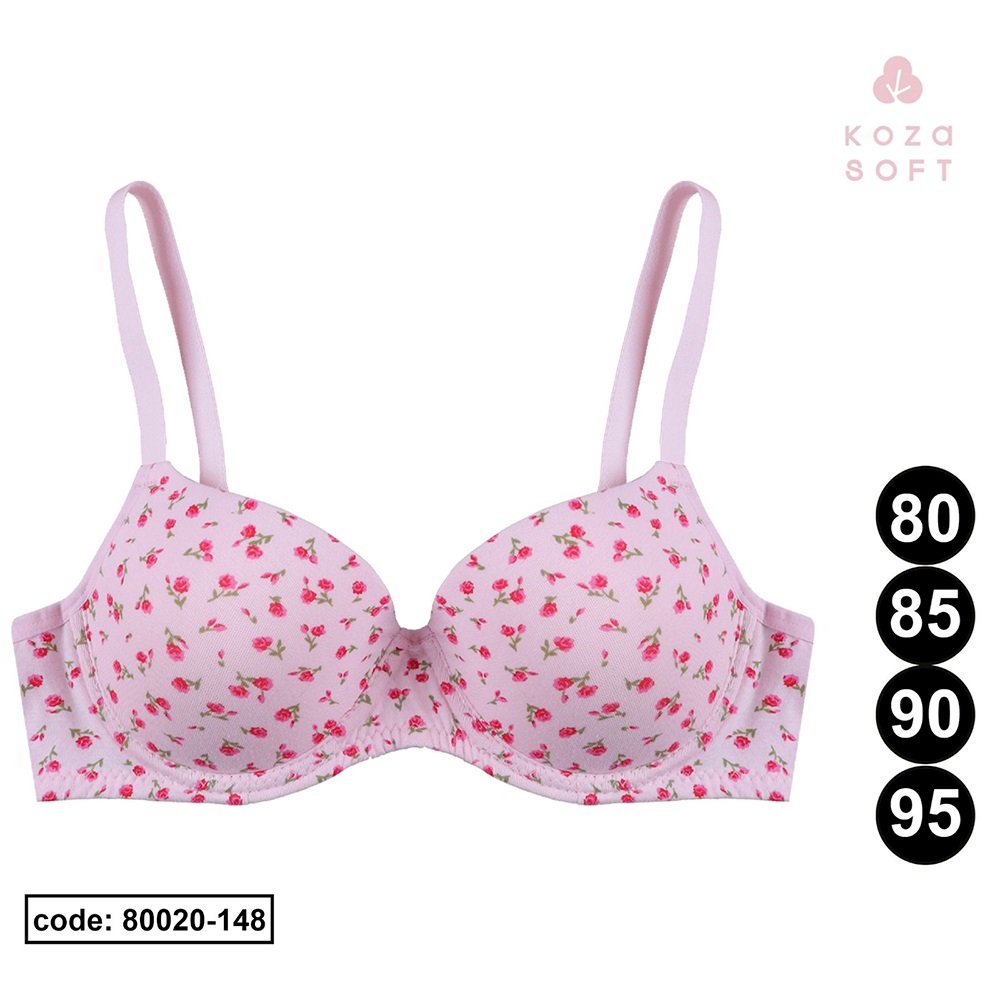 Koza Soft 80020-148 Bayan Desenli Empirme Desteksiz Sütyen 80-95 - Pembe - 80-85-90-95 - 40142-Pembe-80-85-90-95