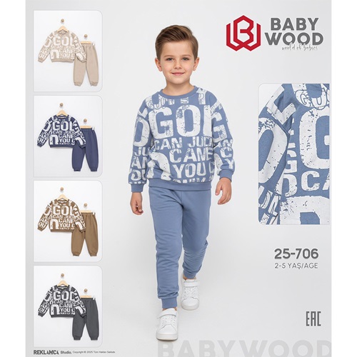 Babywood 706 Erkek Çocuk 2 İp Good Baskılı Takım 2-5 Yaş - Karışık Renk - 2-5 YAŞ