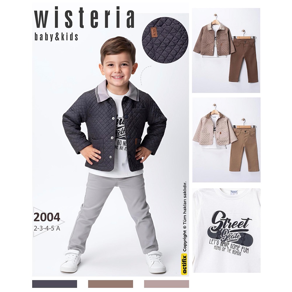 Wisteria Baby 2004 Erkek Çocuk 3 Lü Ceketli Takım 2-5 Yaş