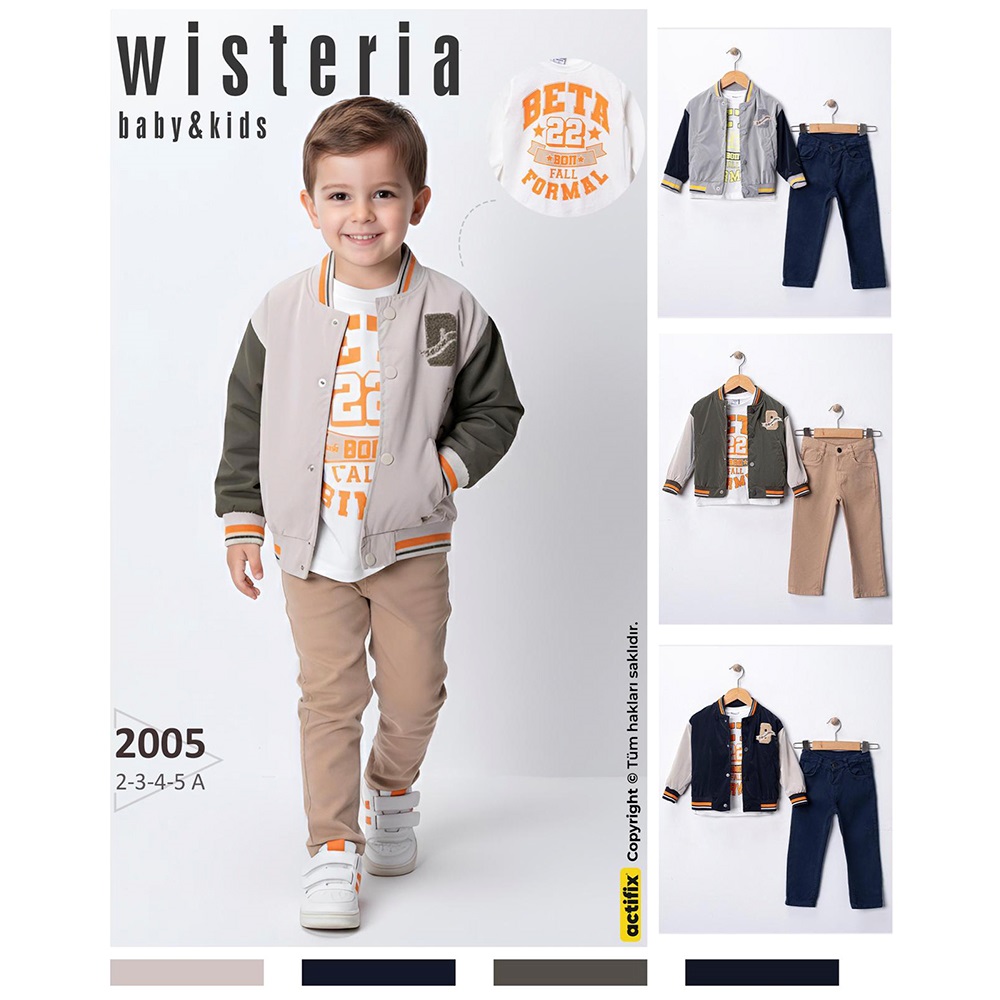 Wisteria Baby 2005 Erkek Çocuk 3 Lü Ceketli Takım 2-5 Yaş