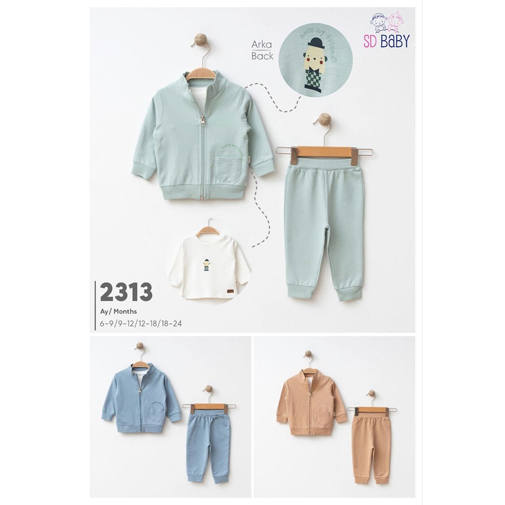 SD Baby 2313 Bebe Penye Hello My Frıend Baskılı Takım 6-24 Ay