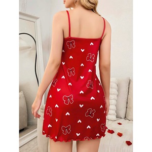 Lily Bicnca 13112 Bayan Dantelli Fantazi Kısa Gecelik - Kırmızı - S-M