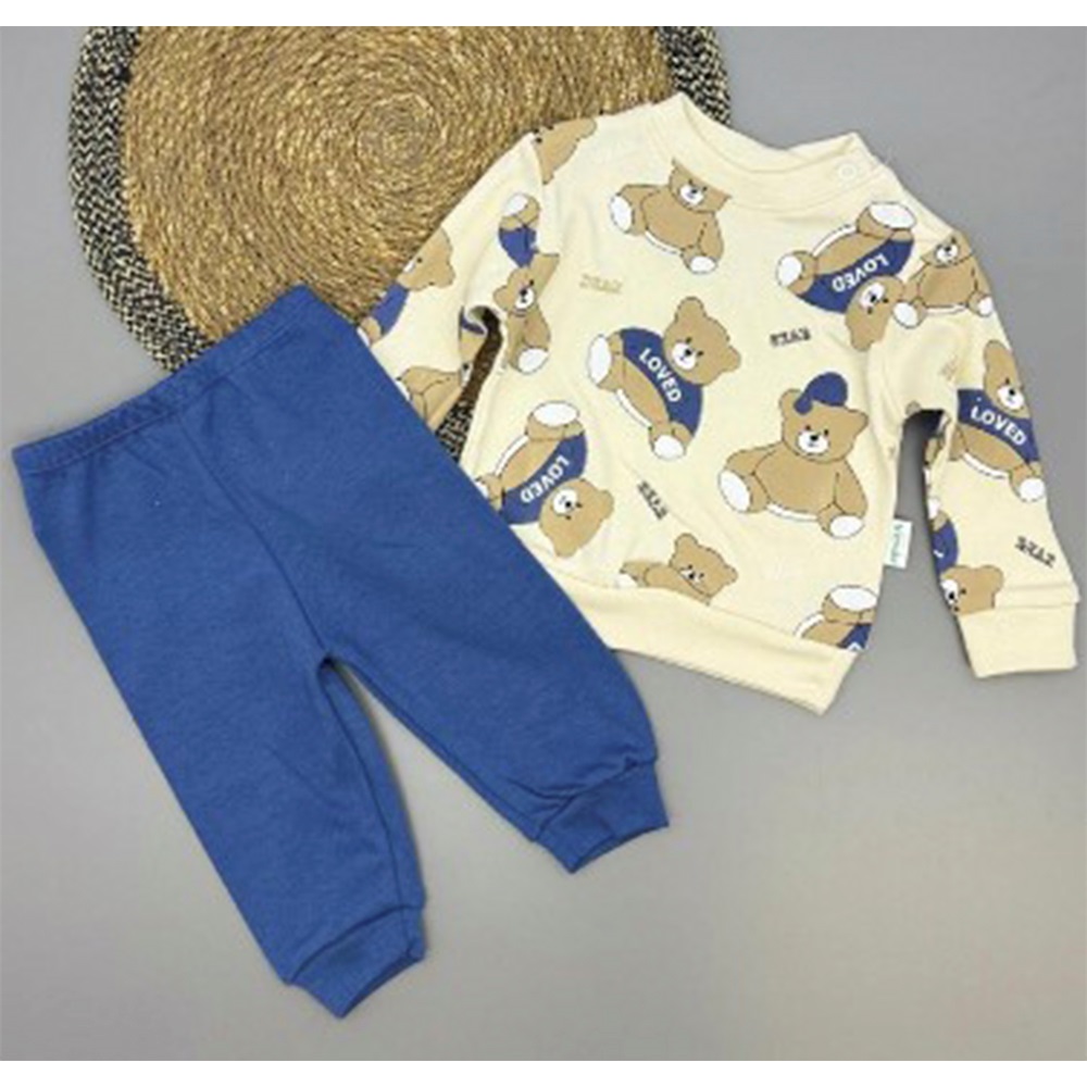 Ceylan Bebe 0009 Penye Sevimli Ayıcıkler Baskılı Takım 9-18 Ay