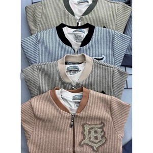 CMK KIDS 70525 Erkek Çocuk 2 İp Süzine Nakışlı Fermuarlı Ceket 3 Lü Takım 5-12 Yaş - Karışık Renk - 5-12 YAŞ