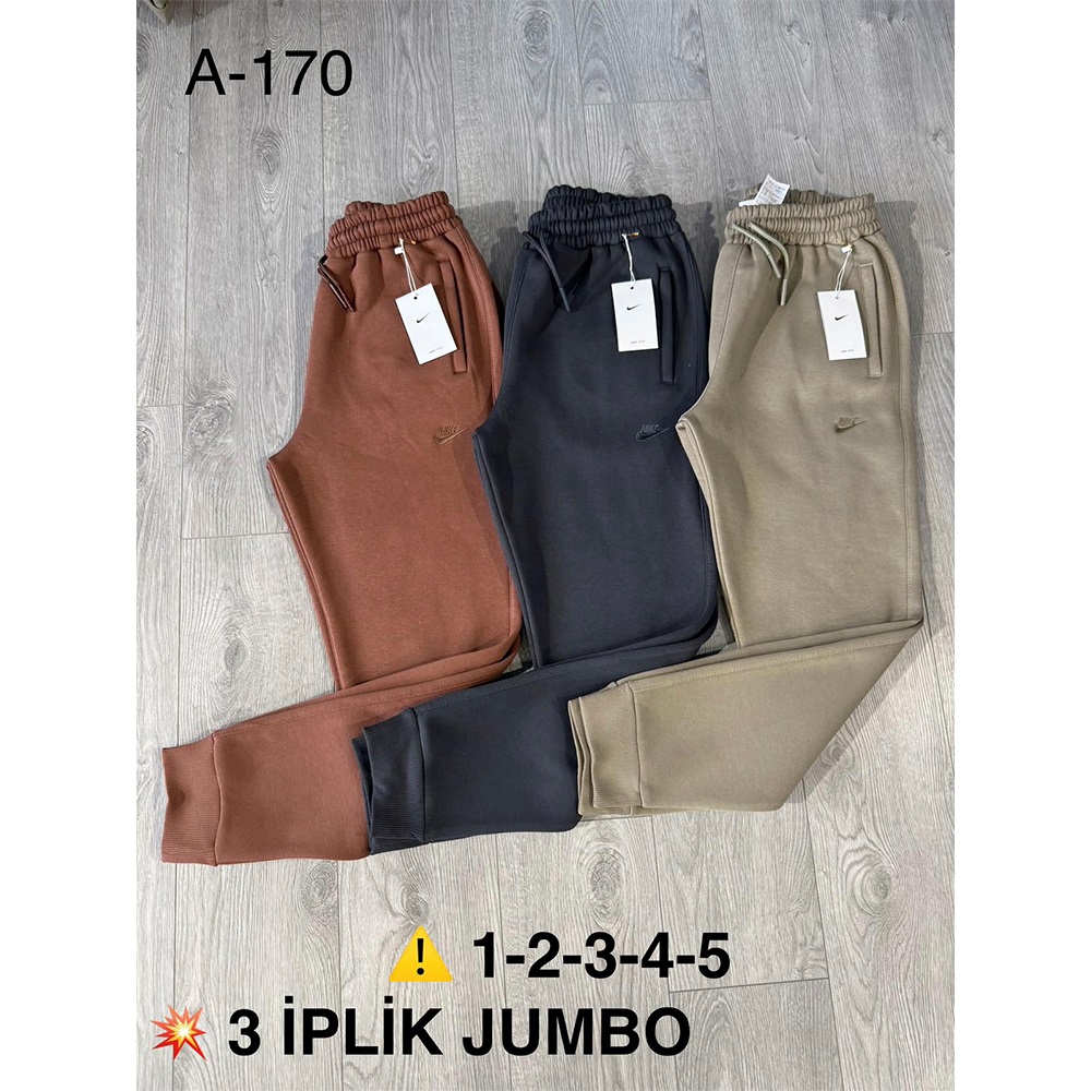 Atrax A-170 Erkek 3 İp Jumbo Paça Ribanalı Eşofman Alt XL-5XL