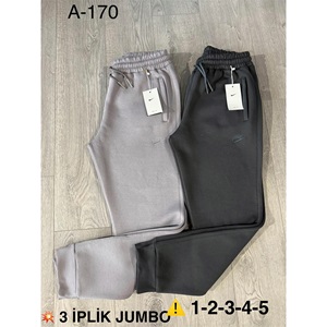 Atrax A-170 Erkek 3 İp Jumbo Paça Ribanalı Eşofman Alt XL-5XL