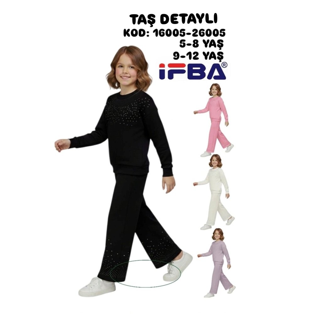 İfba Kids 26005 Kız Çocuk 2 İp Taşlı Takım 9-12 Yaş