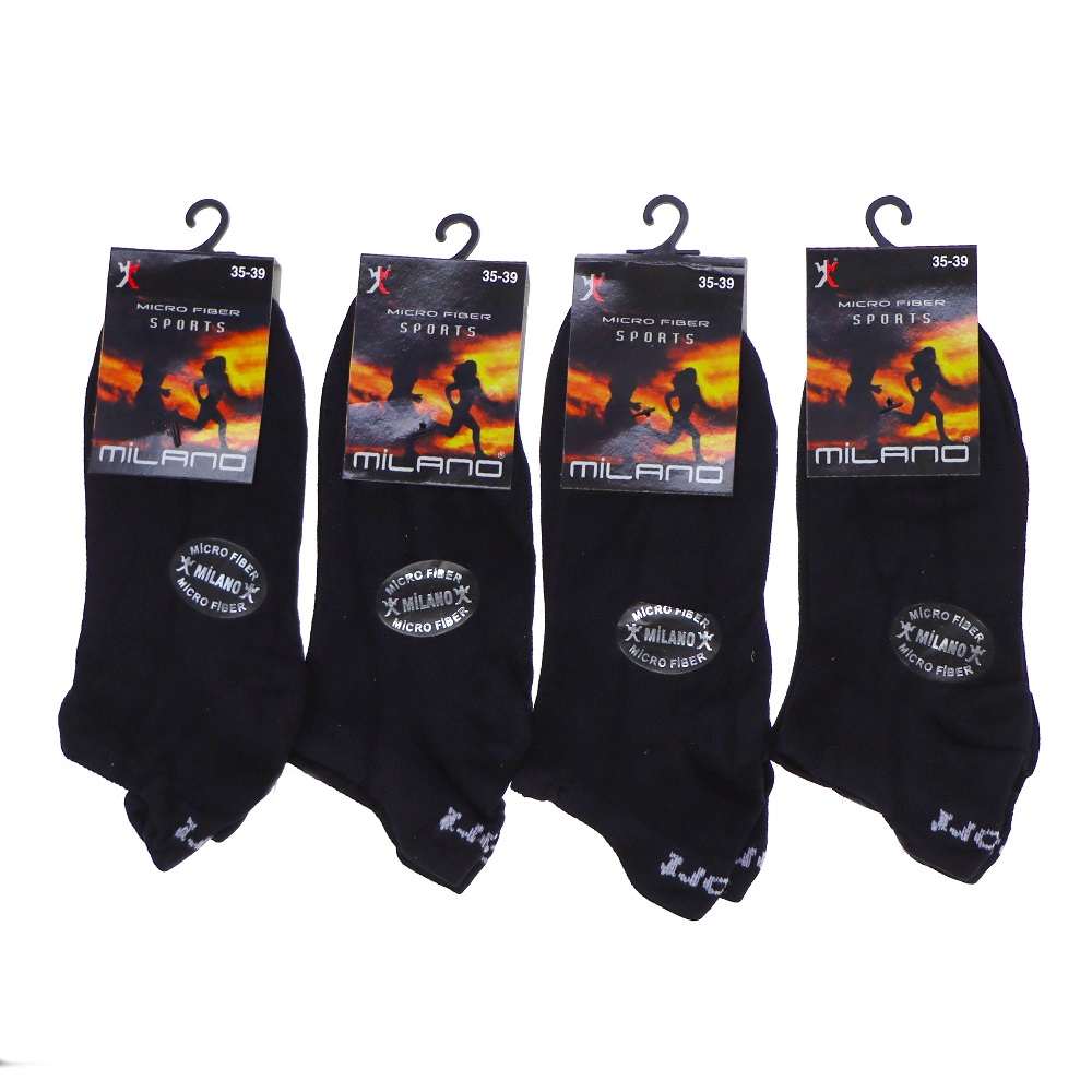 Milano 0129 Bayan Micro Fiber Patik Çorap - Siyah