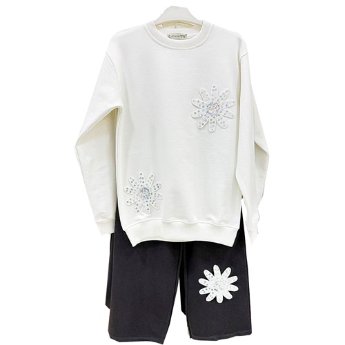 Almila 3052 Kız Çocuk 2 İp Çicek Nakışlı Takım 5-8 Yaş - 40640-Karışık Renk -5-8 YAŞ