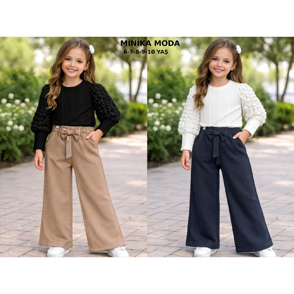 Minika Çocuk Alt Oysho Üst Bürümcük Sıfır Yakalı Uzun Kol Takım 6-10 Yaş