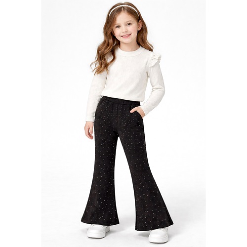 Minika Çocuk Alt Oysho Taşlı Üst Bürümcük Sıfır Yakalı Uzun Kol Takım 6-10 Yaş