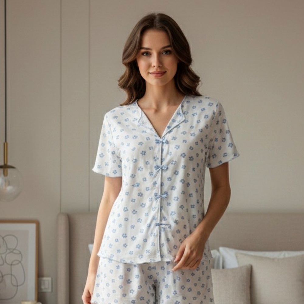 Sude P601-893 Bayan Alaçatı Gömlek Uzun Kol Pijama Takımı M-2XL