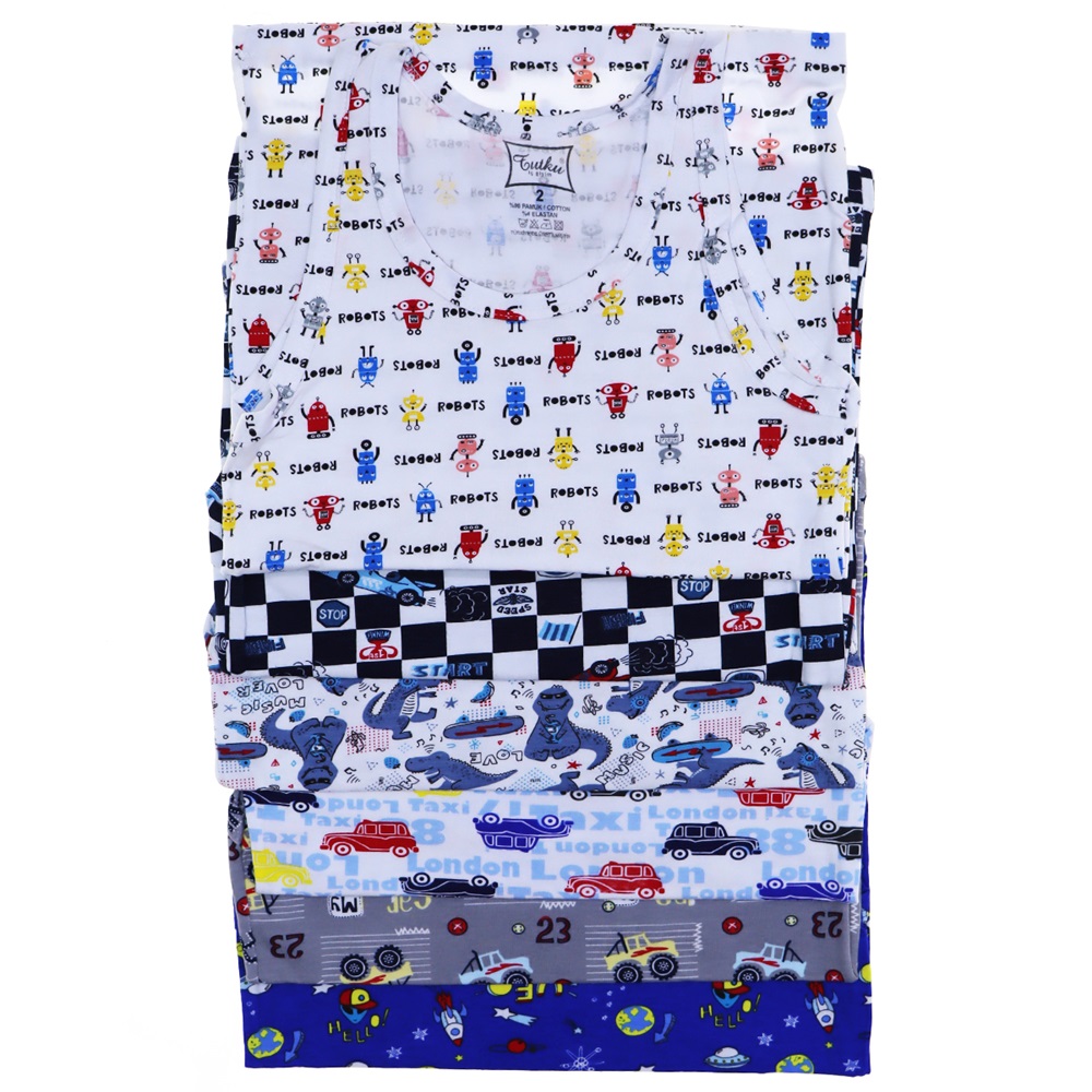 Tutku 0256 Erkek Çocuk Elastan Empirme Atlet- Karışık Renk - 5