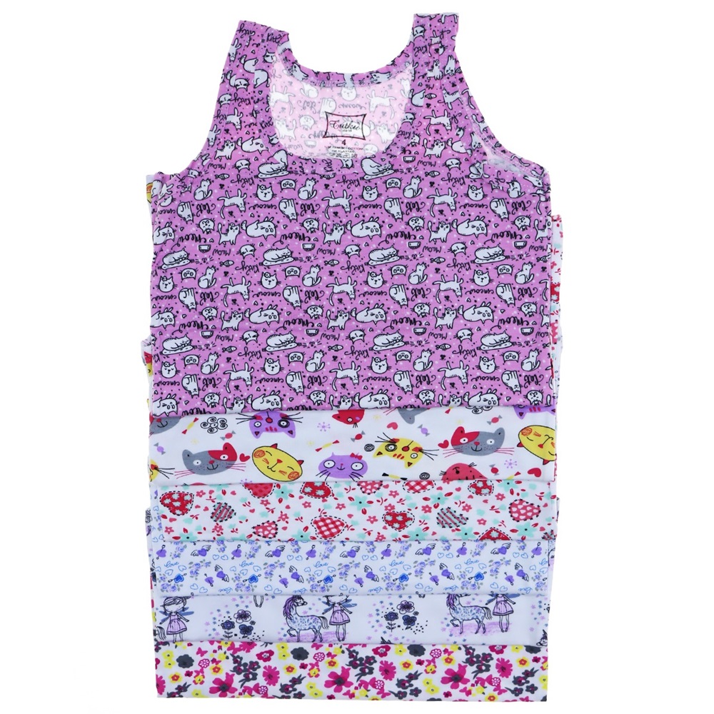 Tutku 0848 Kız Elastan Empirme Geniş Askı Atlet - Karışık Renk - 2