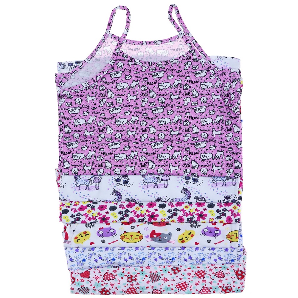 Tutku 0850 Kız Elastan Empirme İp Askı Atlet - Karışık Renk - 2