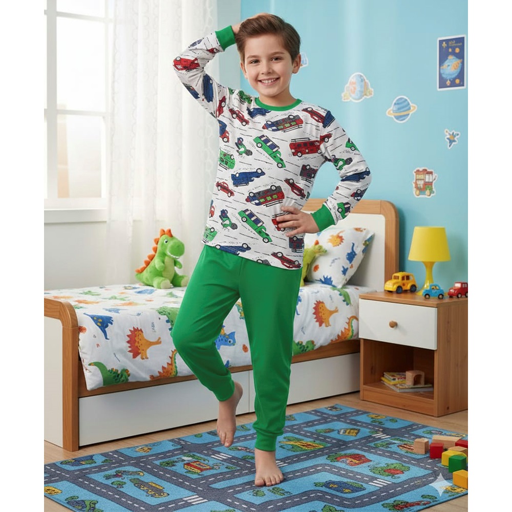 Kapi Kids 4925 Erkek Çocuk Penye Baskılı Pijama Takımı 4-7 Yaş - Karışık Renk - 4-7 YAŞ