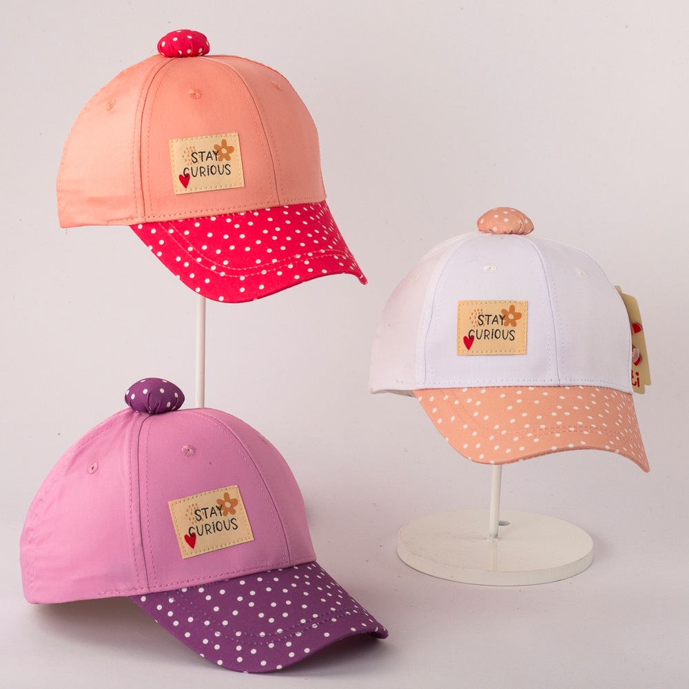 Kitti P-Y25200-04 Kız Çocuk Puantiyeli Kep Şapka 4-8 Yaş