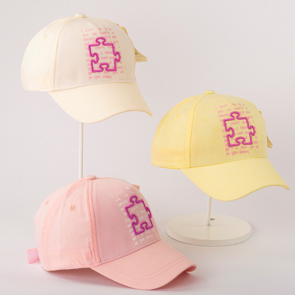 Kitti P-Y25200-03 Kız Çocuk YapBoz Nakışlı Kep Şapka 4-8 Yaş