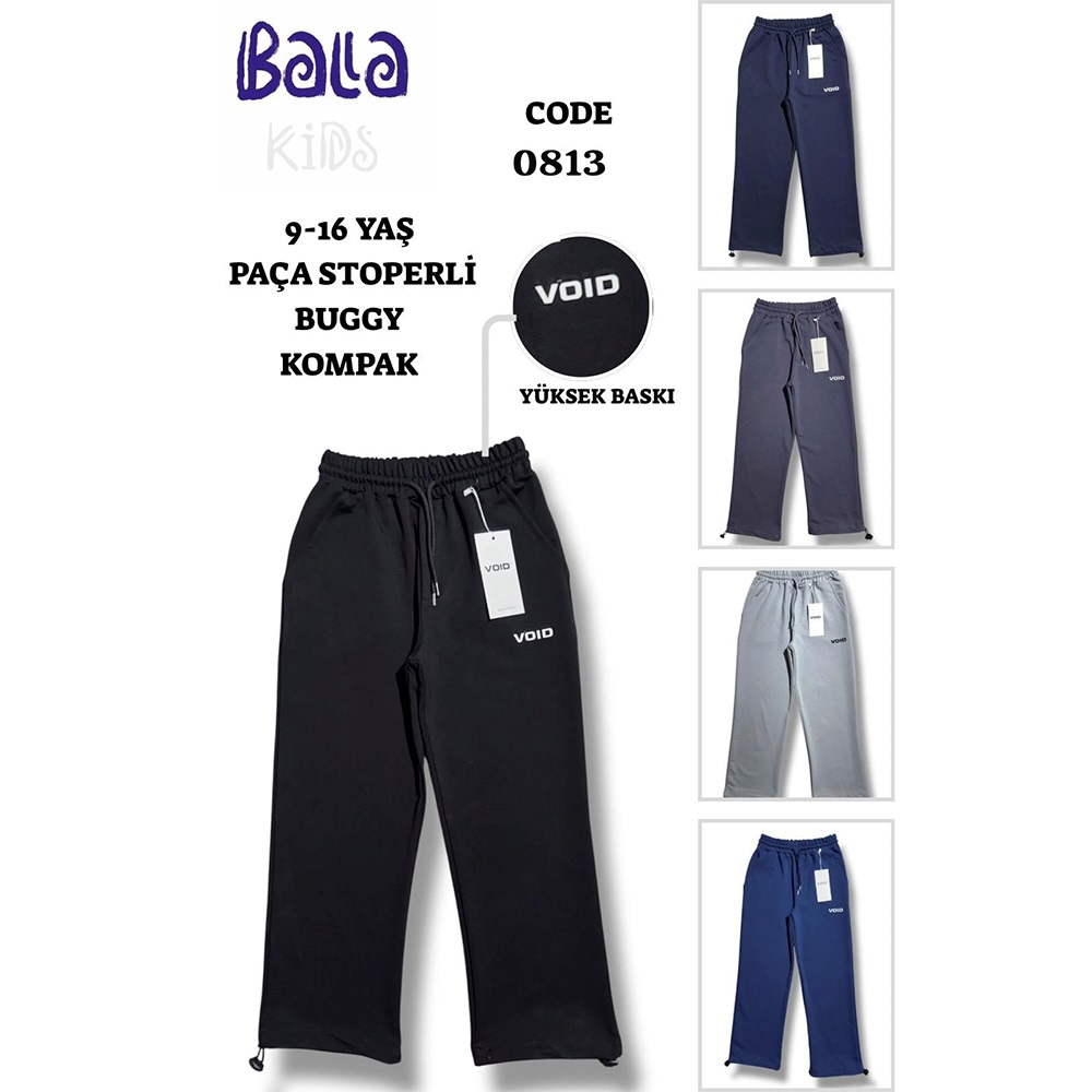 Bala 0813 Erkek Çocuk Kompak Penye Voıd Baskılı Stoperli Paça Eşofman Alt 9-12 Yaş