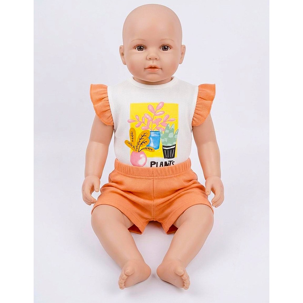 Betüş Bebe 07239 Kız Bebe Waffle Flowers Baskılı Şortlu Takım 6-24 Ay