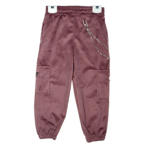 1108 Kız Çocuk Zincirli Kadife Pantolon 5-8 Yaş