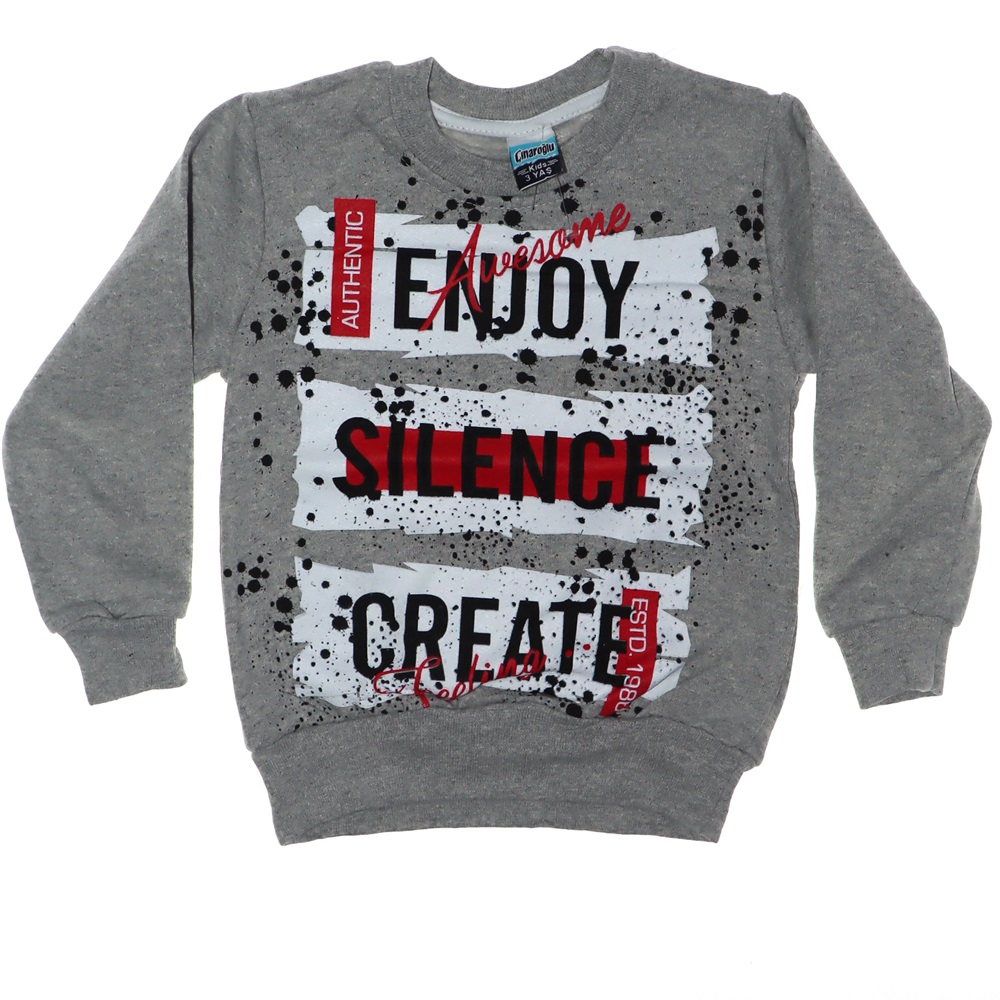 2701 Erkek Çocuk Enjoy Desenli Sweat 3-4-5-6 Yaş